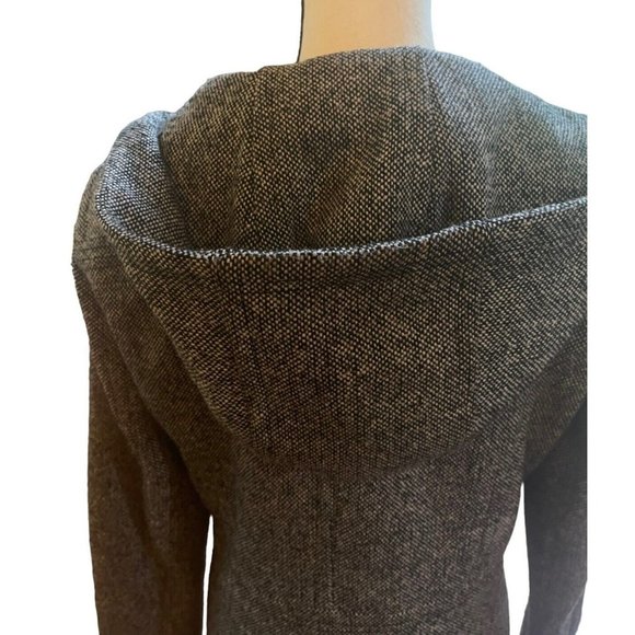 Woman's Esprit Black and White Houndstooth Wool Blend Pea Coat Size Medium - Picture 3 of 7